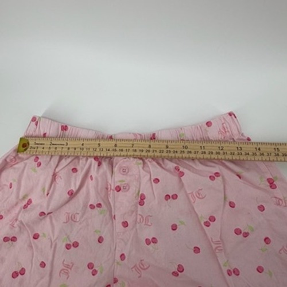 Juicy Couture Pink Cherry Print Rhinestone Logo‎ Sleepwear Shorts Size Medium - Picture 4 of 7